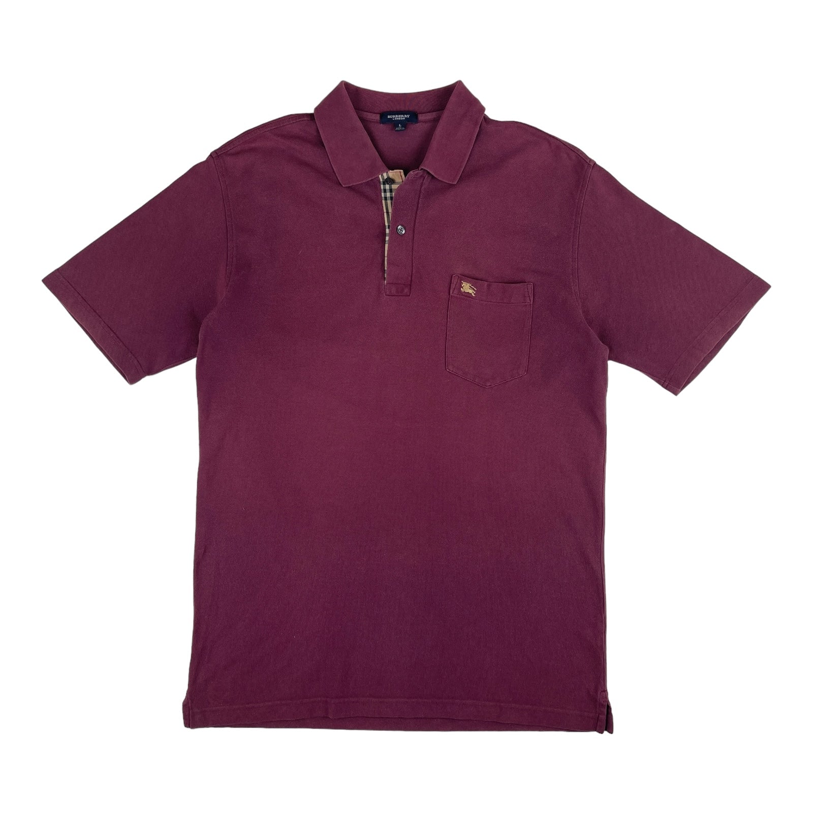 BURBERRY MAROON POLO SHIRT LARGE