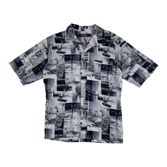 THRUXTON ALL-OVER PRINT BUTTON DOWN SHIRT (LARGE)