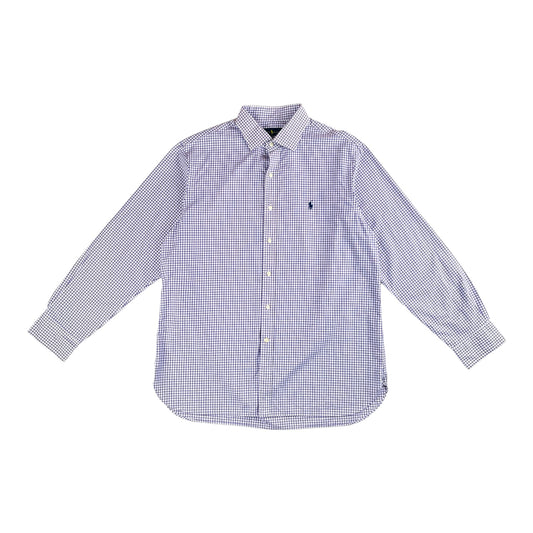 RALPH LAUREN BLUE CHECKERBOARD L/S BUTTON-UP SHIRT (SZ 17)