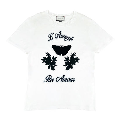 GUCCI "L'AVEUGLE PAR AMOUR" BUTTERFLY PRINT TEE